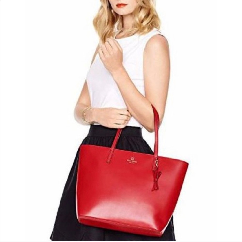 Kate Spade Sawyer Street Maxi-Lacquer Red Tote